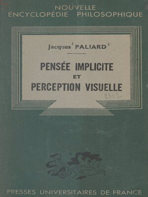 cover image of Pensée implicite et perception visuelle